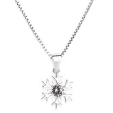 (Pendant Only) Snowflake with Round Zircon Silver Pendant for Women